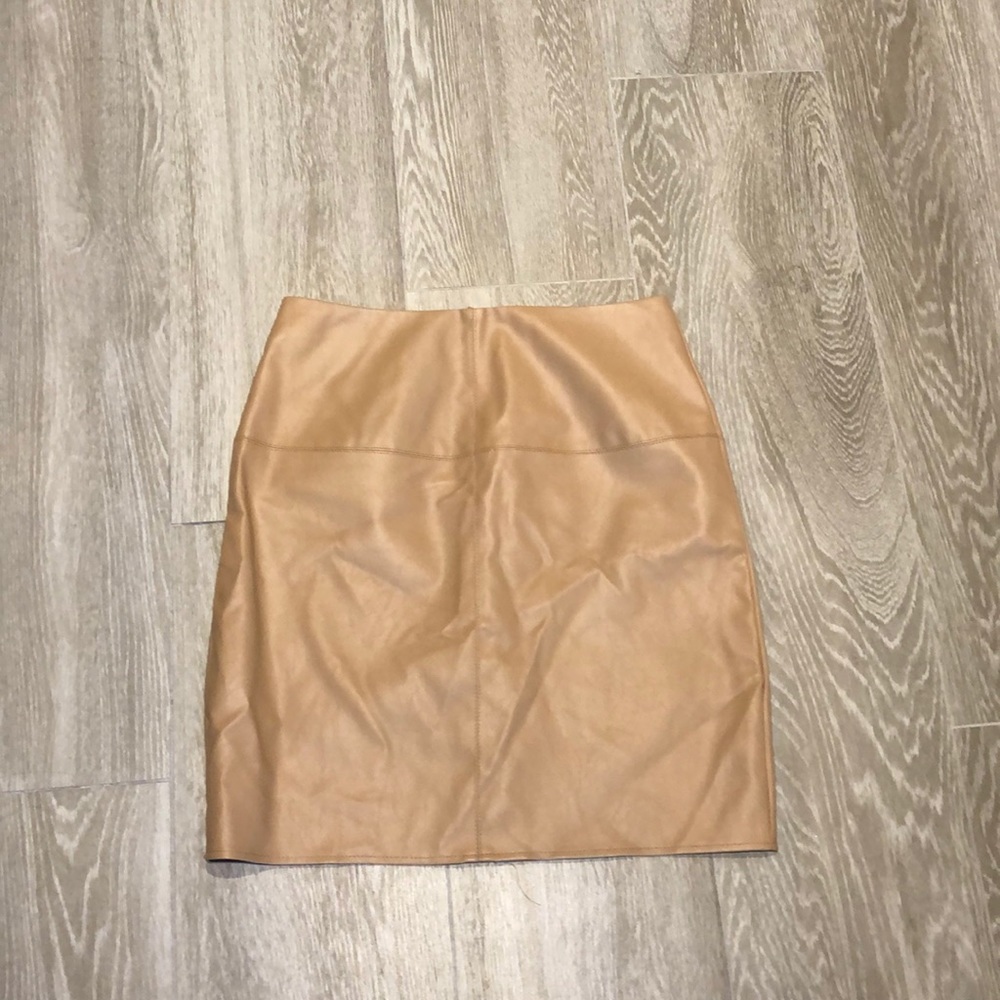 High waisted faux leather skirt